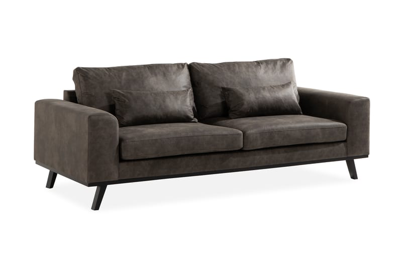 3-seters Haga Kunstlær - Mørkegrå - Møbler - Sofaer - 3 seter sofa