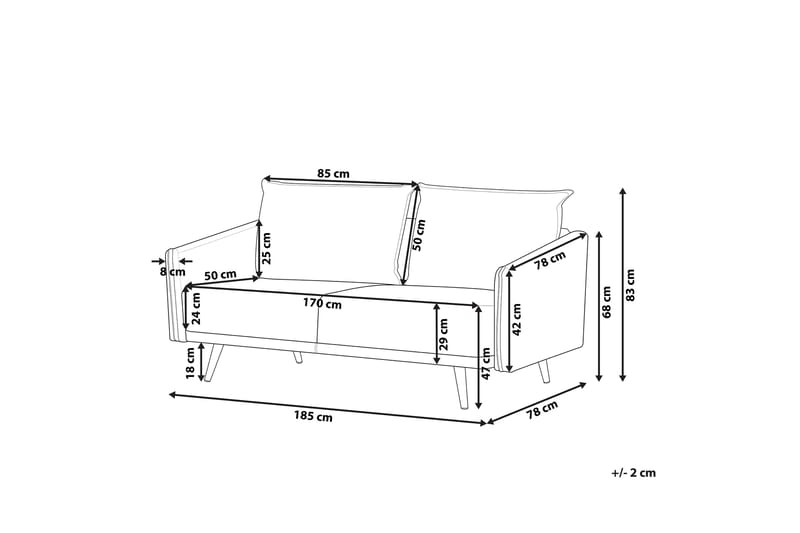 3-seters Sofa Aarsby - Fløyel/Grå - Møbler - Sofaer - 3 seter sofa