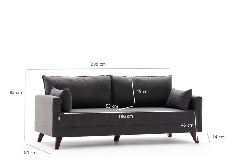 3-seters Sofa Burundi - Anstrasitt/Brun - Møbler - Sofaer - 3 seter sofa