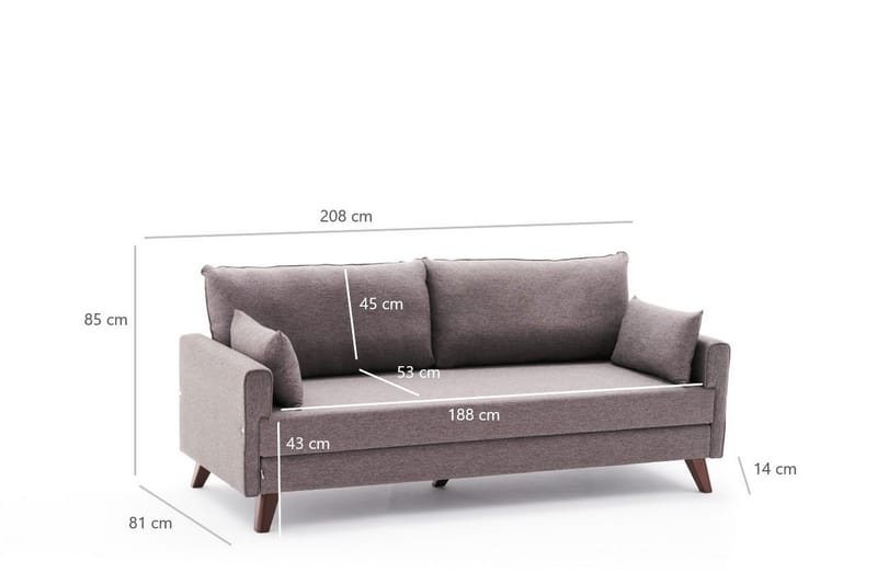 3-seters Sofa Burundi - Brun - Møbler - Sofaer - 3 seter sofa