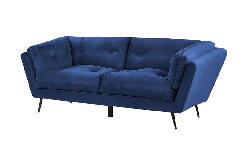 3-seters Sofa Evenes - Fløyel/Blå - Møbler - Sofaer - 3 seter sofa