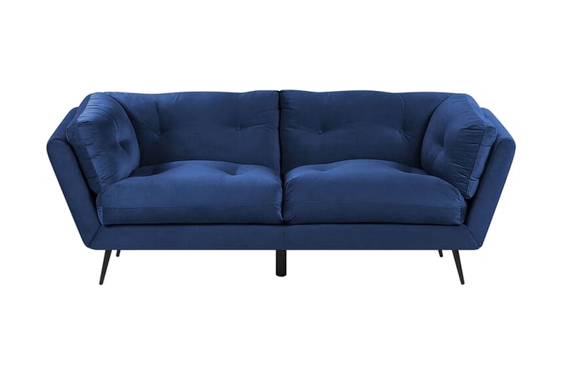 3-seters Sofa Evenes - Fløyel/Blå - Møbler - Sofaer - 3 seter sofa