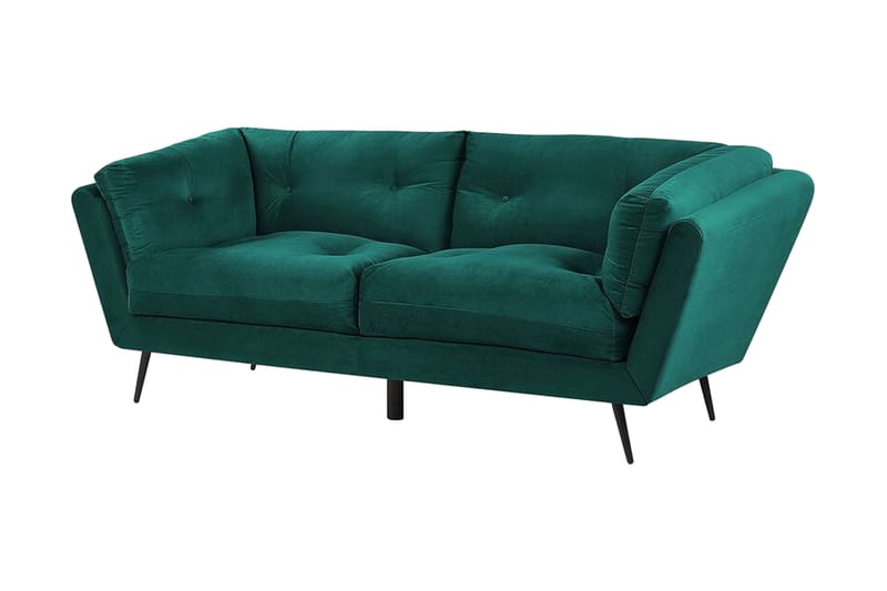 3-seters Sofa Evenes - Fløyel/Grønn - Møbler - Sofaer - 3 seter sofa