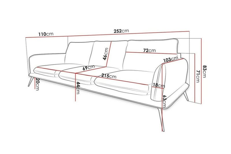 3-seters Sofa Graystone - Brun - Møbler - Sofaer - 3 seter sofa