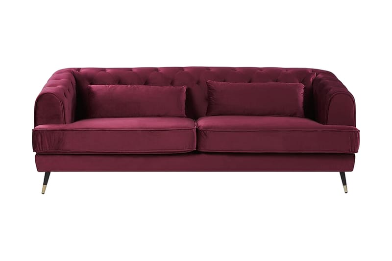 3-seters Sofa Hauglund - Fløyel/Mørkerød - Møbler - Sofaer - 3 seter sofa