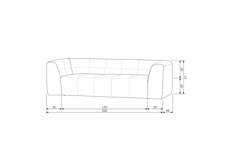 3-seters Sofa Oryol - Mørkegrå - Møbler - Sofaer - 3 seter sofa