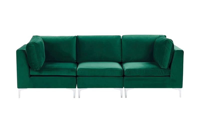 3-seters Sofa Samkom - Fløyel/Grønn - Møbler - Sofaer - 3 seter sofa