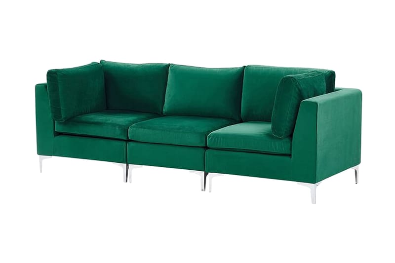 3-seters Sofa Samkom - Fløyel/Grønn - Møbler - Sofaer - 3 seter sofa