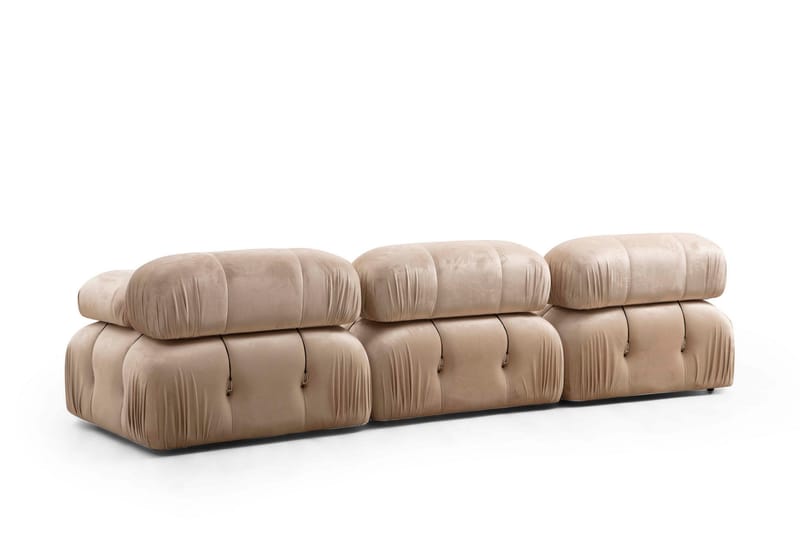 Boblende Sofa 3-seter Belgin - Beige - Møbler - Sofaer - 3 seter sofa