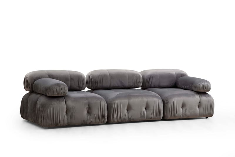 Boblende Sofa 3-seter Belgin - Grå - Møbler - Sofaer - 3 seter sofa