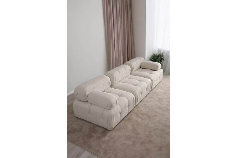 Boblende Sofa 3-seter Belgin - Lysebeige - Møbler - Sofaer - 3 seter sofa