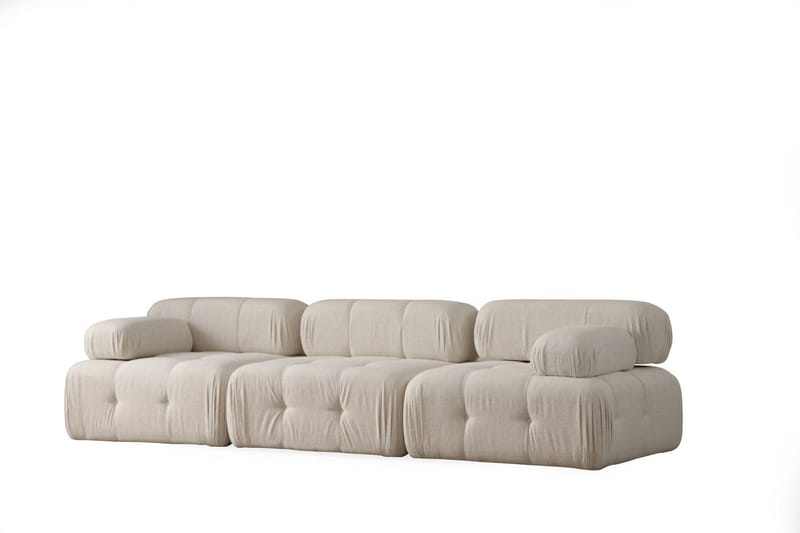 Boblende Sofa 3-seter Belgin - Lysebeige - Møbler - Sofaer - 3 seter sofa