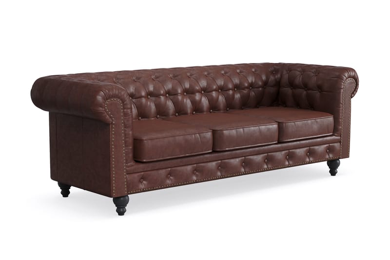 3-seter Sofa Chester Deluxe - Mørk brun - Møbler - Sofaer - 3 seter sofa