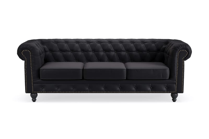 3-seter Sofa Chester Deluxe - Svart - Møbler - Sofaer - 3 seter sofa