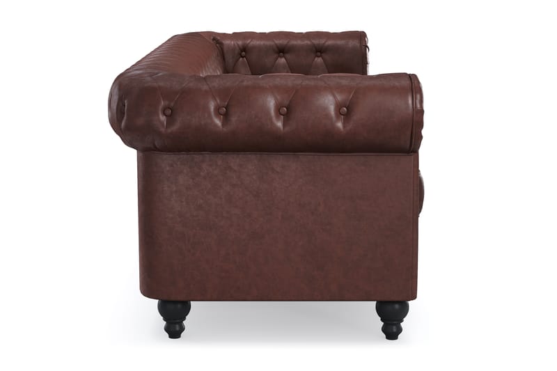 3-seter Sofa Chester Lyx - Mørk brun PU - Møbler - Sofaer - Chesterfield sofaer