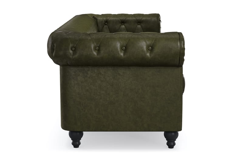 3-seter Sofa Chester Lyx - Mørkegrønn PU - Møbler - Sofaer - Chesterfield sofaer