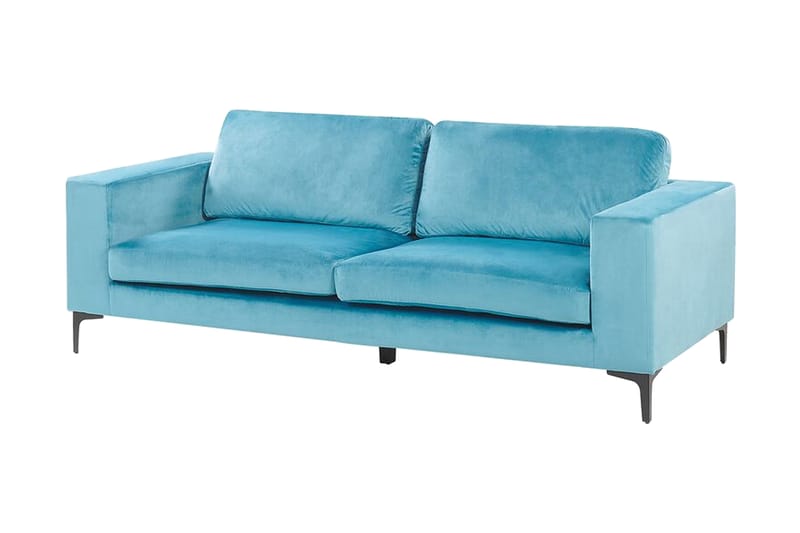 Fløyelssofa Alvetorp - Blå - Møbler - Sofaer - 3 seter sofa