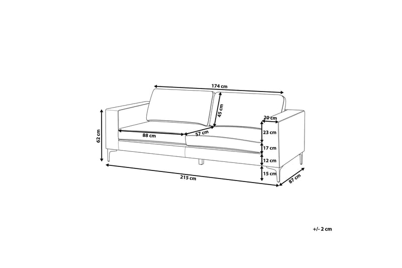 Fløyelssofa Alvetorp - Blå - Møbler - Sofaer - 3 seter sofa