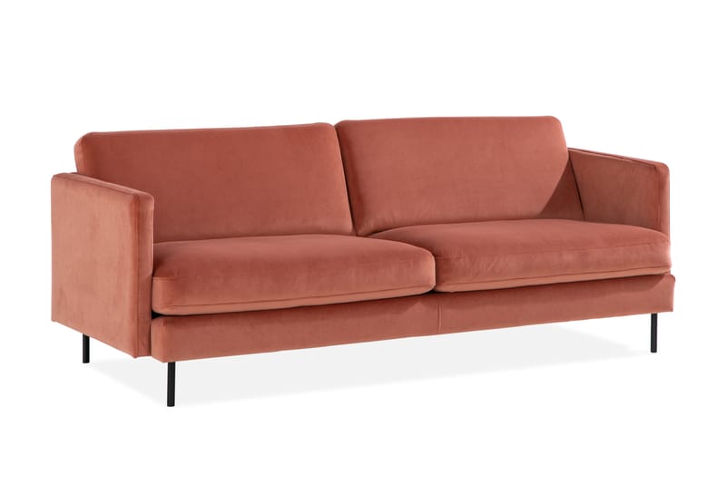 Fløyelssofa Elion 3-seter - Rosa - Møbler - Sofaer - 3 seter sofa