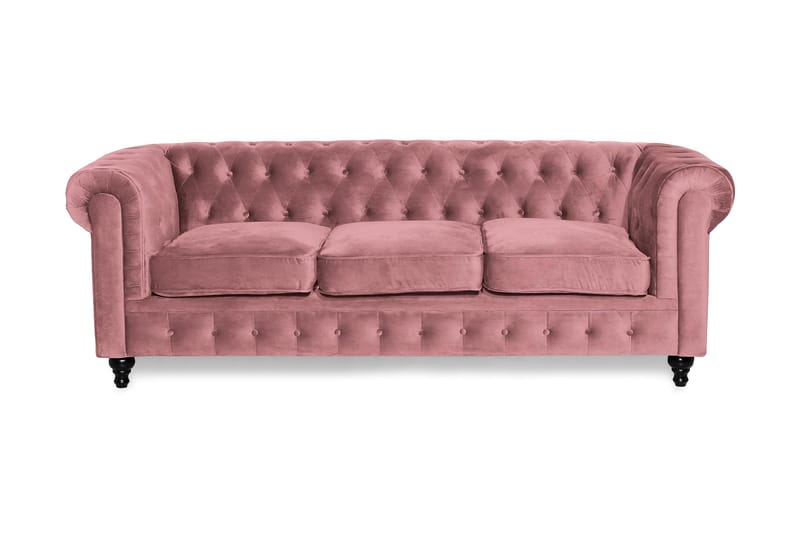 Fløyelssofa Walton Lyx 3-seter - Rostrosa - Møbler - Sofaer - 3 seter sofa