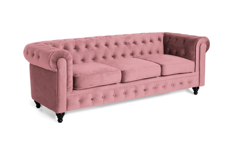 Fløyelssofa Walton Lyx 3-seter - Rostrosa - Møbler - Sofaer - 3 seter sofa