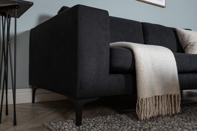 Johana 3-seter Fløyelssofa - Svart - Møbler - Sofaer - 3 seter sofa