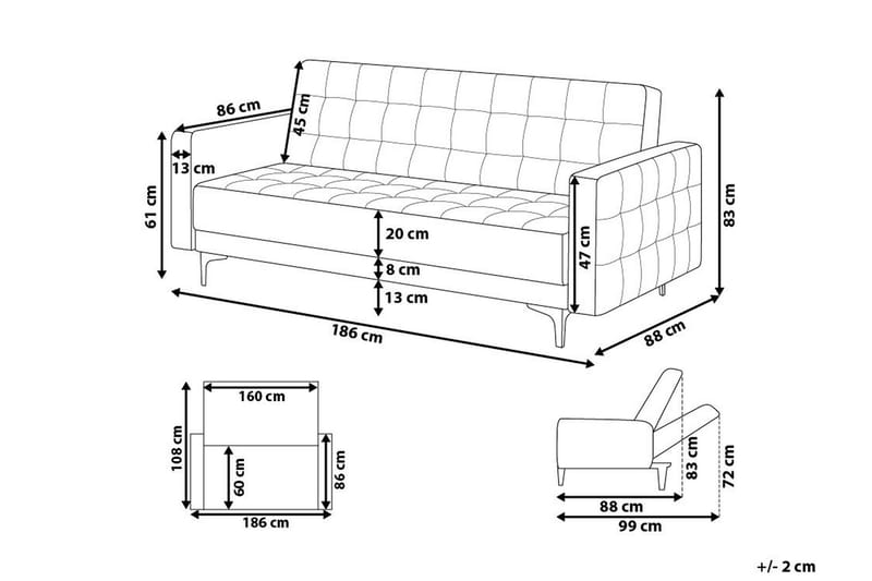 Sofa 2-4 Seter Aberdeen - Rosa - Møbler - Sofaer - 3 seter sofa