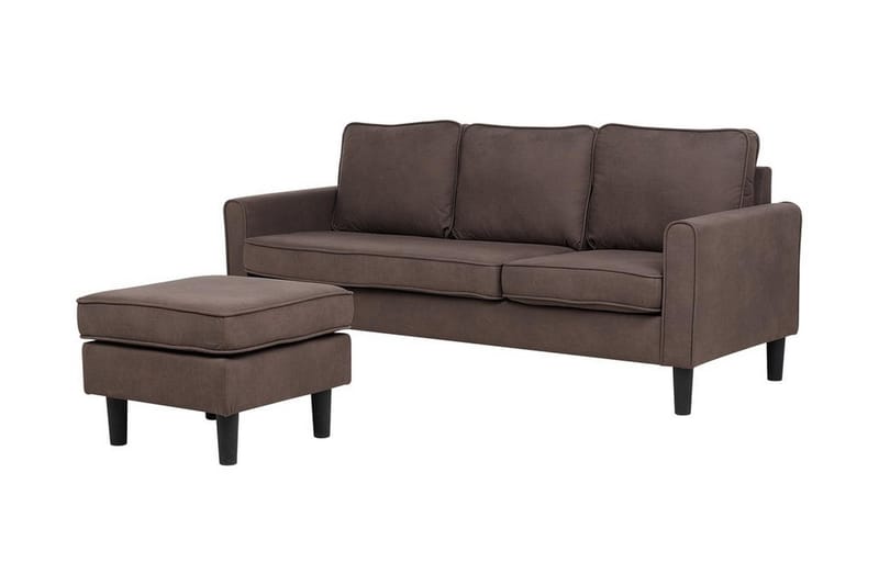 Sofa 2-4 Seter Med Fotskammel Avesta - Brun - Møbler - Sofaer - 3 seter sofa