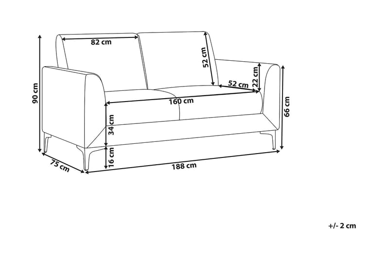 Sofa 3-seter Fenes - Blå - Møbler - Sofaer - 3 seter sofa