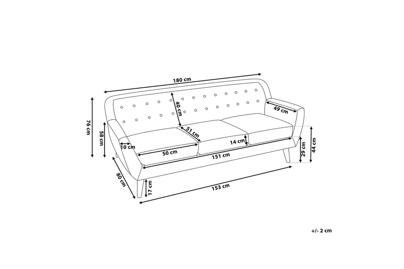 Sofa 3-seter Motala - Blå - Møbler - Sofaer - 3 seter sofa