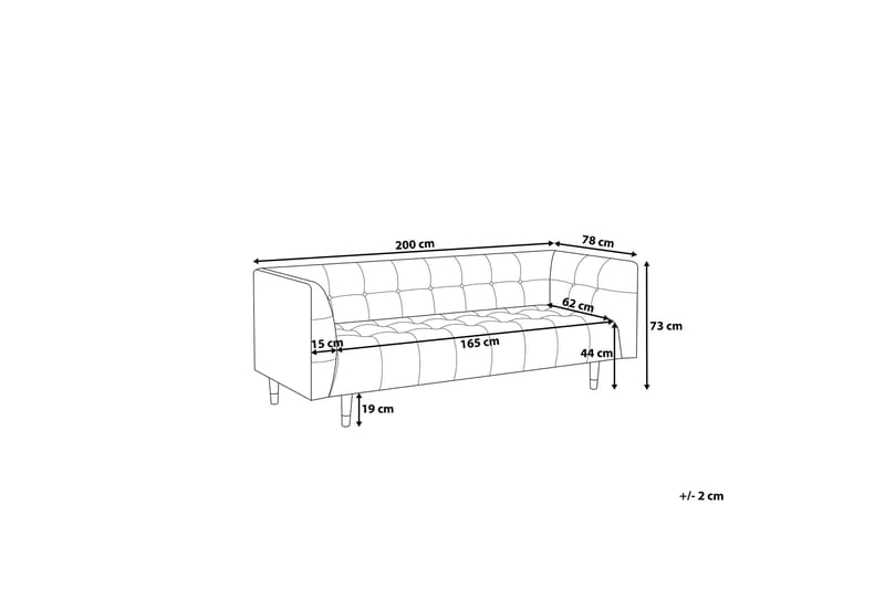 Sofa 3-seters Byske - Svart - Møbler - Sofaer - 3 seter sofa