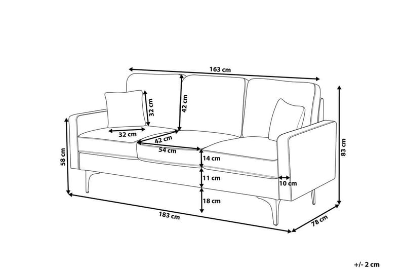 Sofa 3-seters Gavle - Brun - Møbler - Sofaer - 3 seter sofa