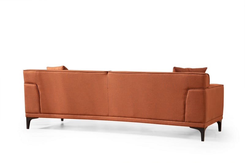 Sofa 3-seters Smithton - Oransje - Skinnsofaer - 3 seter sofa - Fløyelssofaer - 2 seter sofa - 4 seter sofa - Sofaer