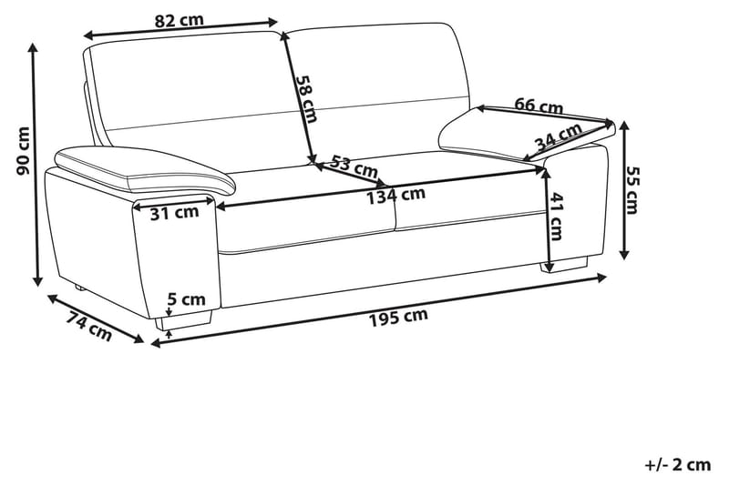 Sofa 3-seters Vogar - Brun - Møbler - Sofaer - 3 seter sofa