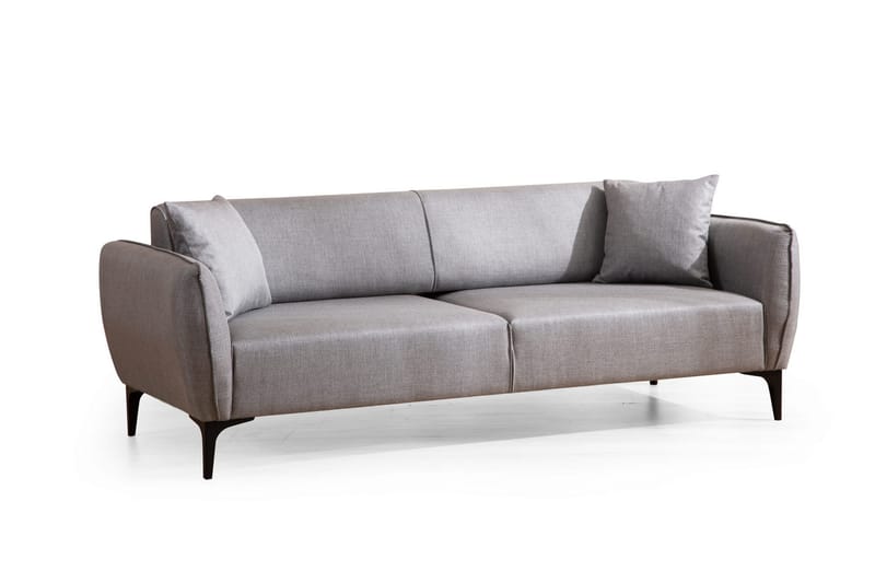 Sofa 3-seters Wangaratta - Grå - Skinnsofaer - 3 seter sofa - Fløyelssofaer - 2 seter sofa - 4 seter sofa - Sofaer