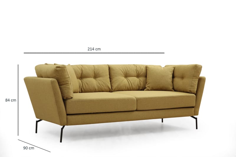 Sofa 3-seters Yass - Grønn - Møbler - Sofaer - 3 seter sofa