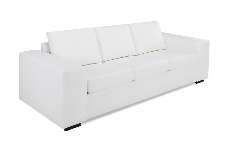 Sofa Alter 3-seter Kunstlær - Hvit - Skinnsofaer - 3 seter sofa