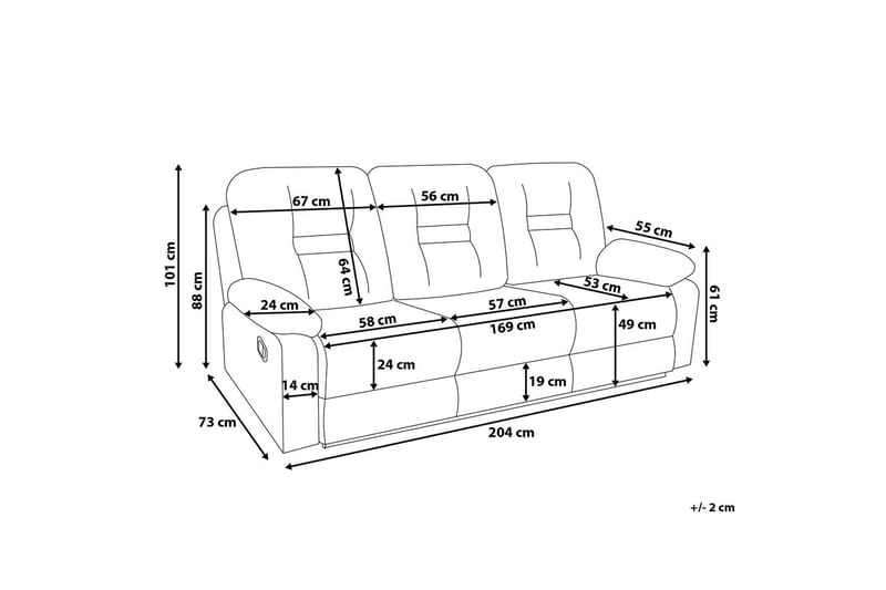 Sofa Bergen 3-seter - Brun - Møbler - Sofaer - 3 seter sofa