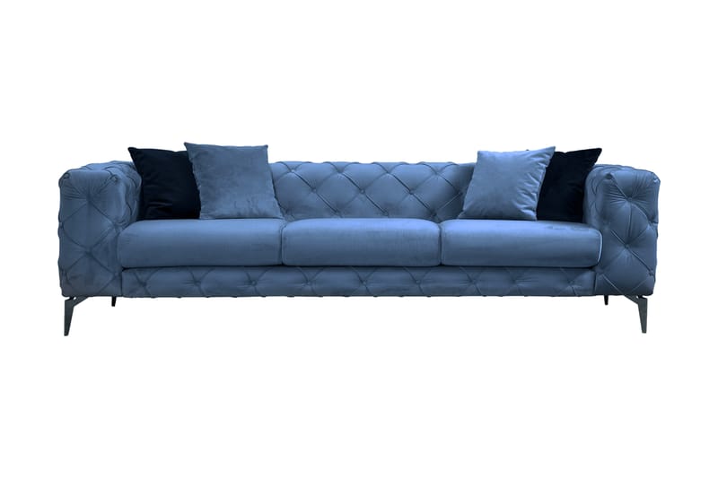 Sofa Canunda 3-seters - Blå - Møbler - Sofaer - 3 seter sofa