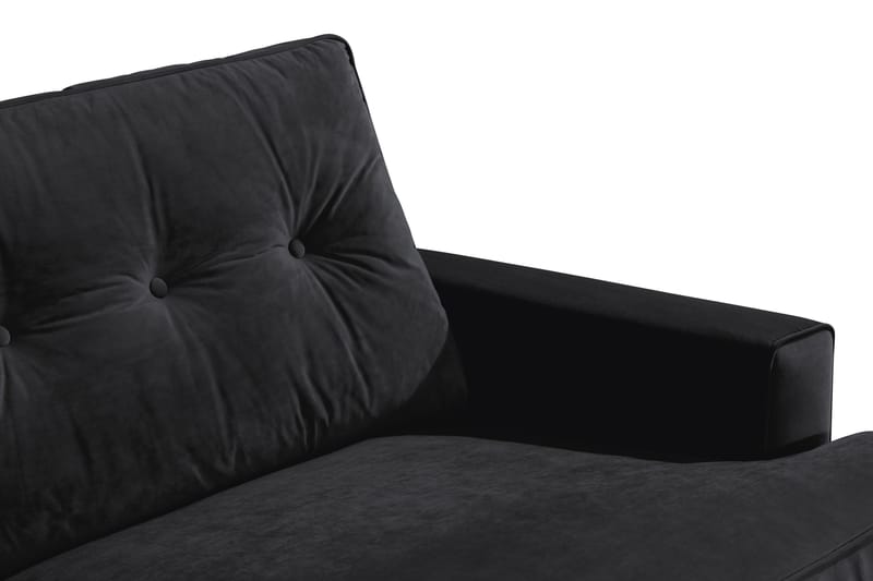 Sofa Covington 3-seter Fløyel - Svart - Møbler - Sofaer - Fløyelssofaer