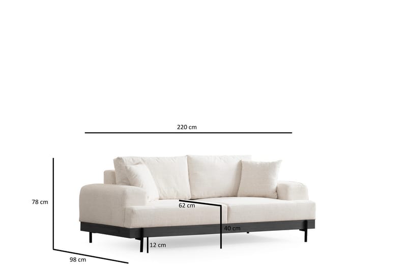 Sofa Eti 3-sits - Hvit - Møbler - Sofaer - 3 seter sofa