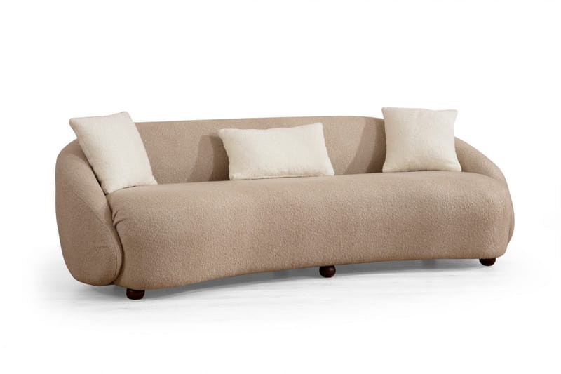 Sofa Groningen 3-seters - Brun|Bouclé - Møbler - Sofaer - 3 seter sofa