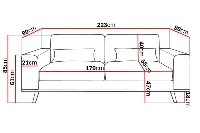 Sofa Haga 3-seter Lin - Brun - Møbler - Sofaer - 3 seter sofa