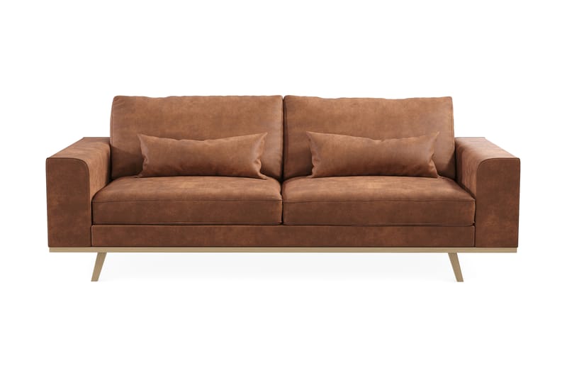 Sofa Haga 3-seter Lin - Brun - Møbler - Sofaer - 3 seter sofa