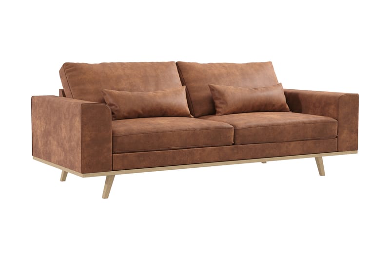 Sofa Haga 3-seter Lin - Brun - Møbler - Sofaer - 3 seter sofa