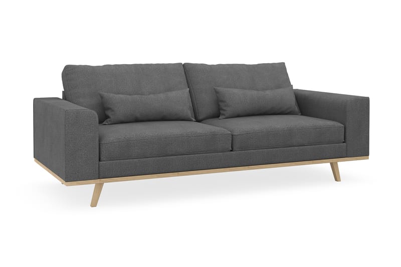 Sofa Haga 3-seter Lin - Grå - Møbler - Sofaer - 3 seter sofa