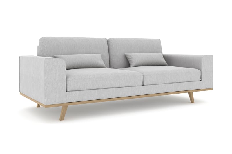 Sofa Haga 3-seter Lin - Grå - Møbler - Sofaer - 3 seter sofa