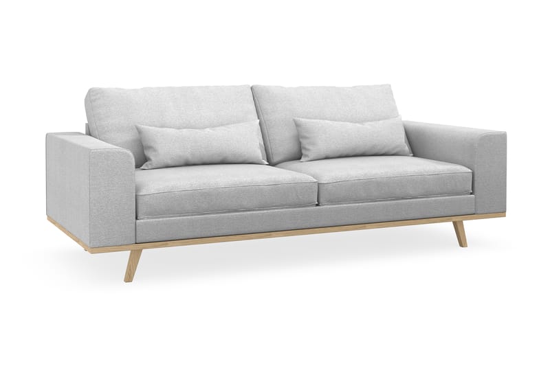 Sofa Haga 3-seter Lin - Lysegrå - Møbler - Sofaer - 3 seter sofa