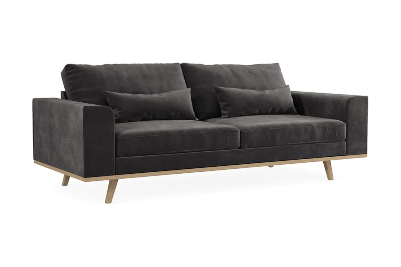 Sofa Haga 3-seter Lin - Mørkegrå - Møbler - Sofaer - 3 seter sofa