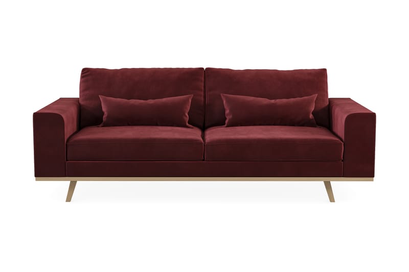 Sofa Haga 3-seter Lin - Rød - Møbler - Sofaer - 3 seter sofa